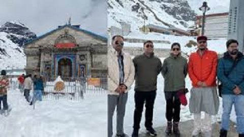 केदारनाथ धाम में अभी भी चार फीट बर्फ, पुलिस और आईटीबीपी के जवान तैनात..